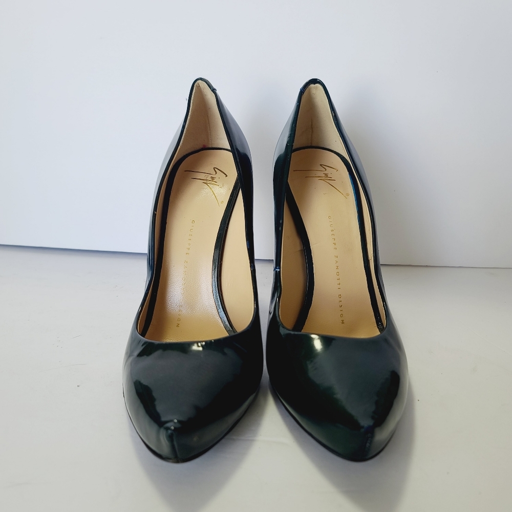Giuseppe Zanotti Design Green Patent Leather Metal Heels Pump Size 38 - Picture 2 of 7